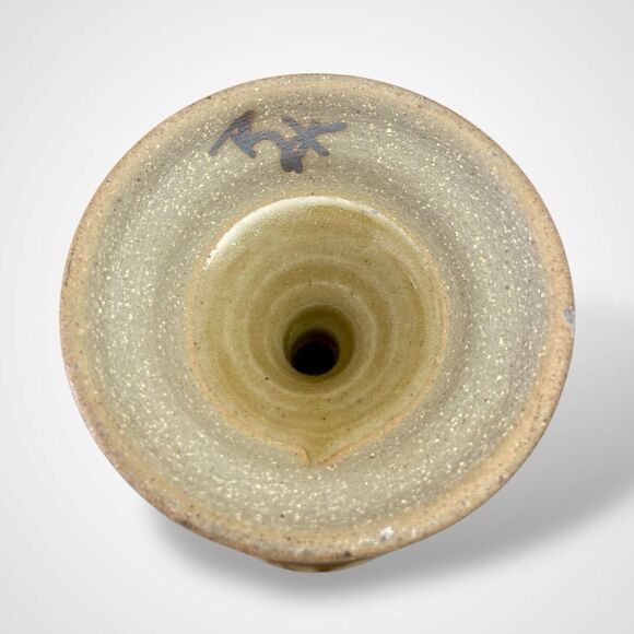 Randy Holbrook Pottery Stoneware Handmade Wine Goblet Chalice Brown Grape Retro - Picture 7 of 7